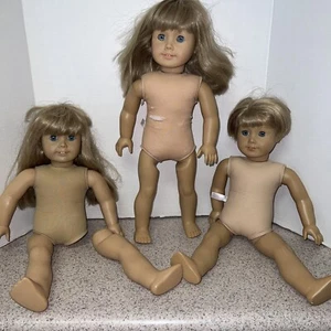 American Girl Pleasant Company Lot of 3 Dolls TLC/ Parts - Picture 1 of 7