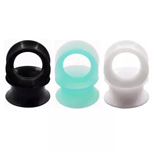 6 Stück Silikon Ohr Plugs Messgeräte Weich Ultra Flesh Tunnel Ohrringe Piercing Schmuck - Bild 1 von 10