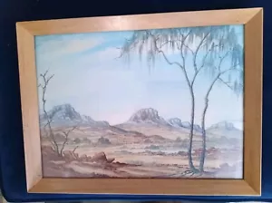 1950s. Central Australia Original Oil Painting "Centralia" Signed Leslie Fisher - Picture 1 of 7