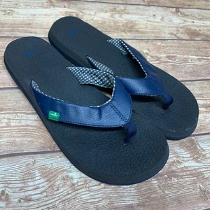 Sanuk Sandals Womens 10 Yoga Mat Flip Flops Thong Open Toe Slip On SWS2908 Blue - Picture 1 of 12