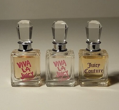 3 MINIS PERFUMES JUICY COUTURE .17 oz/5 ml CADA UNO *VIVA* *VIVA GLACE* *JUGOSO* NUEVO Foto 1 de 1