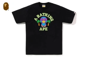 A Bathing Ape Men's T-Shirt 2025 SS COLORS MILO COLLEGE SUMMER Black Size M JPN - Picture 1 of 5