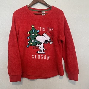 Peanuts the season Sherpa pull over sweater youth extra large Holiday - Picture 1 of 10