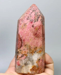 435g Natural Red Tourmaline Agate Crystal Tower Obelisk Point Reiki Healing - Picture 1 of 12