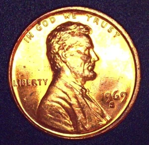 1969 S Lincoln Memorial Cent Stempelglanz Kupfer - Bild 1 von 2