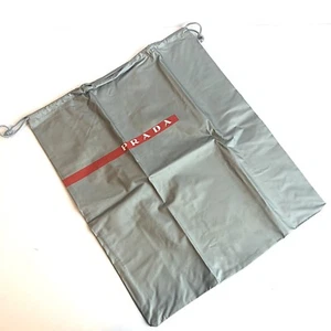 PRADA grau silber Vinyl Schuhe Handtasche Reise Schutz Staubbeutel 15 x 12,5 neu  - Bild 1 von 2