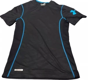 Under Armour Mens Activewear Shirt Size Small Black HeatGear Fitted Vented - Picture 1 of 7