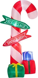 8 Fuß Weihnachten aufblasbare Zuckerstange mit Geschenkbox beleuchtet Xmas Blow Up Yard Dec - Bild 1 von 6