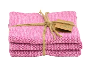 Wischtuch, Spucktuch gestrickt 3er Set * rosa GOTS organisch * Solwang Design - Bild 1 von 1