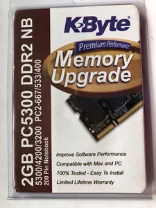 KByte 2GB PC5300 DDR2 Laptop Memory PC2-667/533/400 200 PIN PC - Picture 1 of 2