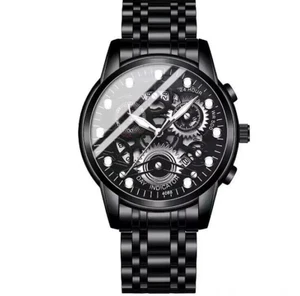 Luxury Men's Fashion Watch Hollow Flywheel Moissanite Skeleton Quartz Watch - Picture 1 of 12