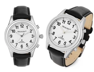 PRO DAMEN Sprechende Armbanduhr Uhr Funkuhr Lederarmband Seniorenuhr Blindenuhr - Bild 1 von 1