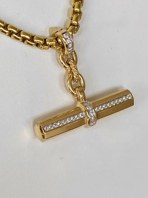 Colgante David Yurman 18k Lexington Diamante T Solo $3200+ Preciosa Caja Foto 1 de 4