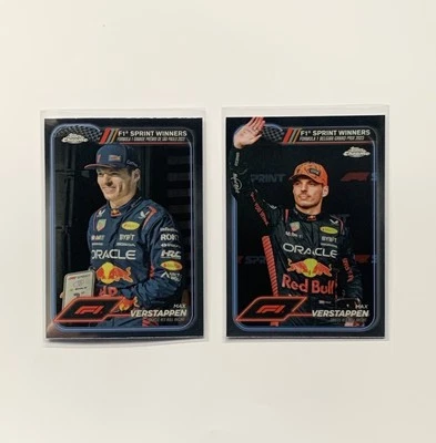 MAX VERSTAPPEN 2024 Topps Chrome Formula 1 #150 & #153 F1 Sprint Winners 2 Cards - Image 1 of 4