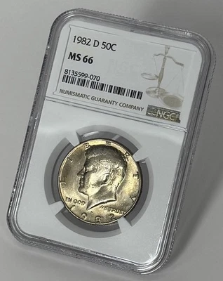 1982-D Kennedy Half Dollar NGC MS66 Brilliant Toned Uncirculated #2 - Image 1 of 3