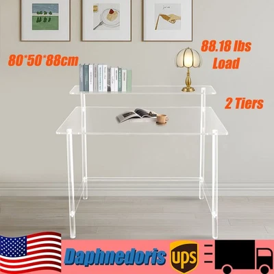 Escritorio Acrílico Hogar Oficina Escritorio Escritorio Transparente Computadora Escritorio Escritorio 80*50*88 cm Foto 1 de 4