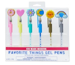 Nuevo en caja bolígrafos de gel modernos hechos para niños Favorite Things 6 piezas - Imagen 1 de 2