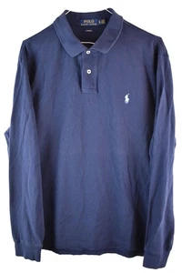 Polo Ralph Lauren Mens Blue Collared Slim Fit Long Sleeve polo Size XL - Picture 1 of 8
