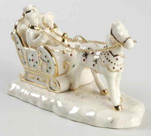 LenoxCollectable Fine Christmas China MISTLEYTOE PARK cavallo e slitta - Foto 1 di 1