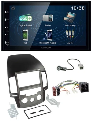 Kenwood 2DIN Bluetooth MP3 USB DAB Autoradio für Hyundai i30 (ab 08) - Bild 1 von 4