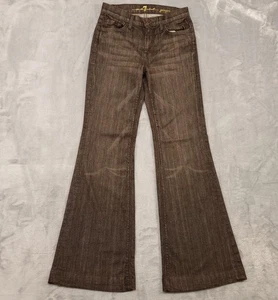 7 For All Mankind Jeans Womens 26 Brown Ginger Flare Wide Leg Made in USA - Picture 1 of 13