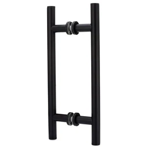 Portals Counterpoint 8" C/C Back-to-Back Pull with Rosettes - Matte Black - Picture 1 of 1