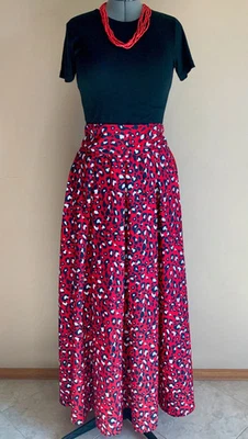 Maxi Falda Larga TOV Los Angeles Euro 42/US 10-12 Azul Rojo Blanco Bolsillos Fluidosos Foto 1 de 4