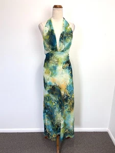 Backstage Australia Womens Slip Dress 10 Green Swirls Tie Dye Vintage Y2K Fairy - Bild 1 von 15