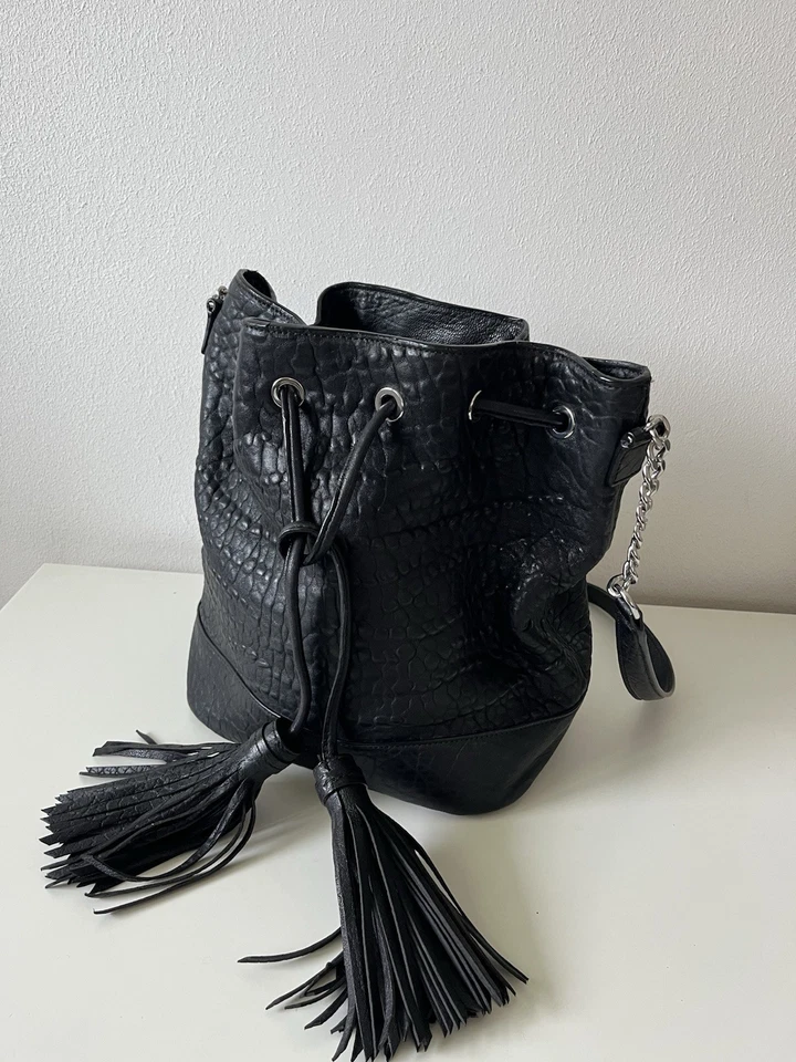 HUGO Hugo Boss Shopper Leder Beutel Handtasche Tasche schwarz - Bild 1 von 1