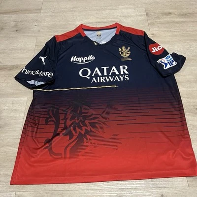 Camisa ROYAL CHALLENGERS BANGALORE Match Jersey RCB Puma IPL tamanho XXL preta vermelha - Imagem 1 de 4