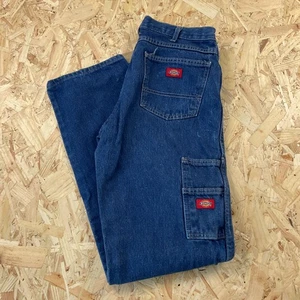 Pantalones de mezclilla de carpintero vintage Dickies azul doble rodilla 33x34 - Imagen 1 de 8