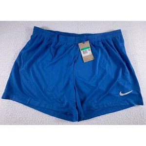Nike Shorts Women's XL Dri-FIT Blue White Running Soccer Standard Fit NWT - Picture 1 of 10