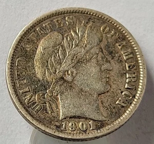 1901 Barber Dime Very Hice Higher Grade - Picture 1 of 2