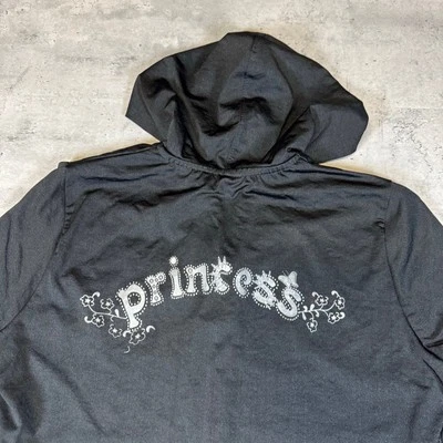 Sudadera con Capucha Vintage Y2K Princesa Punk Glam Gótico Cuarto Negro Cremallera • XL Foto 1 de 4
