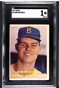 DON DRYSDALE 1957 TOPPS SGC 1 ! *JUST GRADED ! *STAINLESS REVERSE ! *HOF ROOKIE - Picture 1 of 2