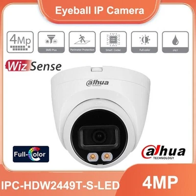 Dahua Wizsense IPC-HDW2449T-S-LED 4MP Night Full Color IP Camera PoE Mic SMD+ - Image 1 of 4