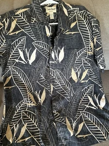 Cooke Street Honolulu Hawaiihemd Herren XL Knopfleiste schwarz hellbraun Blumen Baumwolle - Bild 1 von 3