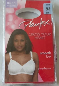 Playtex Womens Bra Cross Your Heart Lightly Lined Wirefree 36B White 0655 - Picture 1 of 8