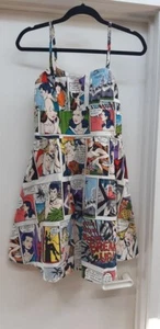 RETROLICIOUS COMIC STRIP HAWAII - SIZE M ROCKABILLY FIT FLARE DRESS MADE IN USA - Picture 1 of 4