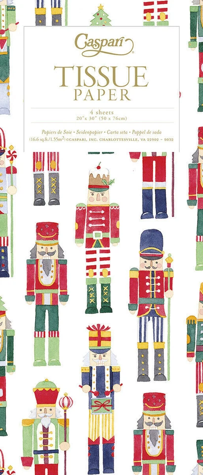 March of the Nutcracker Christmas Caspari Tissue Wrapping Paper 4 sheets 50x75cm - Image 1 of 1