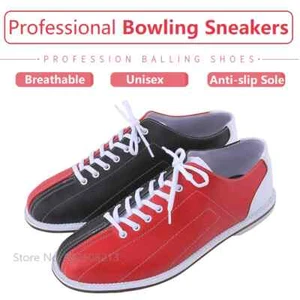 Men Women Breathable PU Bowling Sneaker Unisex Right-hand Non-slip Bowling Shoes - Picture 1 of 7