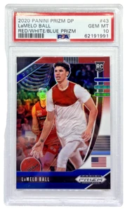 2020 Panini Prizm Draft Picks LaMelo Ball RED WHITE BLUE Rookie #3 PSA 10 - Picture 1 of 2