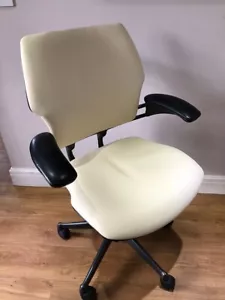 CREAM LEATHER HUMANSCALE FREEDOM ERGONOMIC OFFICE TASK CHAIR FREE UK DEL - Picture 1 of 9