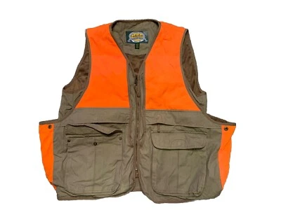 Cabela's Hunting Vest Adult Medium Canvas Blaze Orange Accent Many Pockets - Image 1 of 3