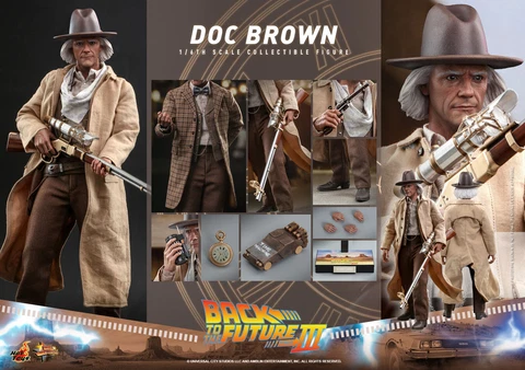 New Hot Toys MMS617 Back to the Future Part III 1/6 Doc Brown Action Figure Cover