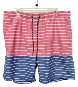 IZOD Saltwater Relaxed Classics Badehose Shorts Gr. XXL Neu ohne Etikett rosa/blau gestreift - Bild 1 von 5