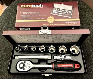 "Juego de enchufes Eurotech Whitworth 10 piezas 3/8 pulgadas accionamiento BSW BSF Imperial 1/8"" - 1/2"" - Imagen 1 de 3