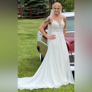 Vestido de novia Rebecca Ingram - Talla 6 - Recién lavado en seco usado una vez - Imagen 1 de 15