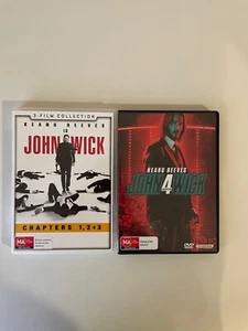 John Wick - 4 Film Collection - 4 Disc - Region 4 - Like New - Free Post + Track - Picture 1 of 2