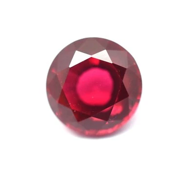 Lab Ruby Round Diamond Cut 6 mm 8 mm 10 mm 12 mm Loose Gemstones - Image 1 of 4